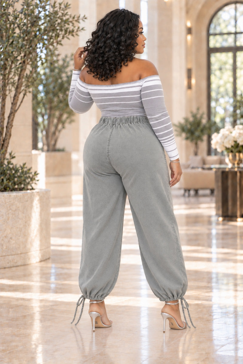 Erin Drawsting Denim Pants