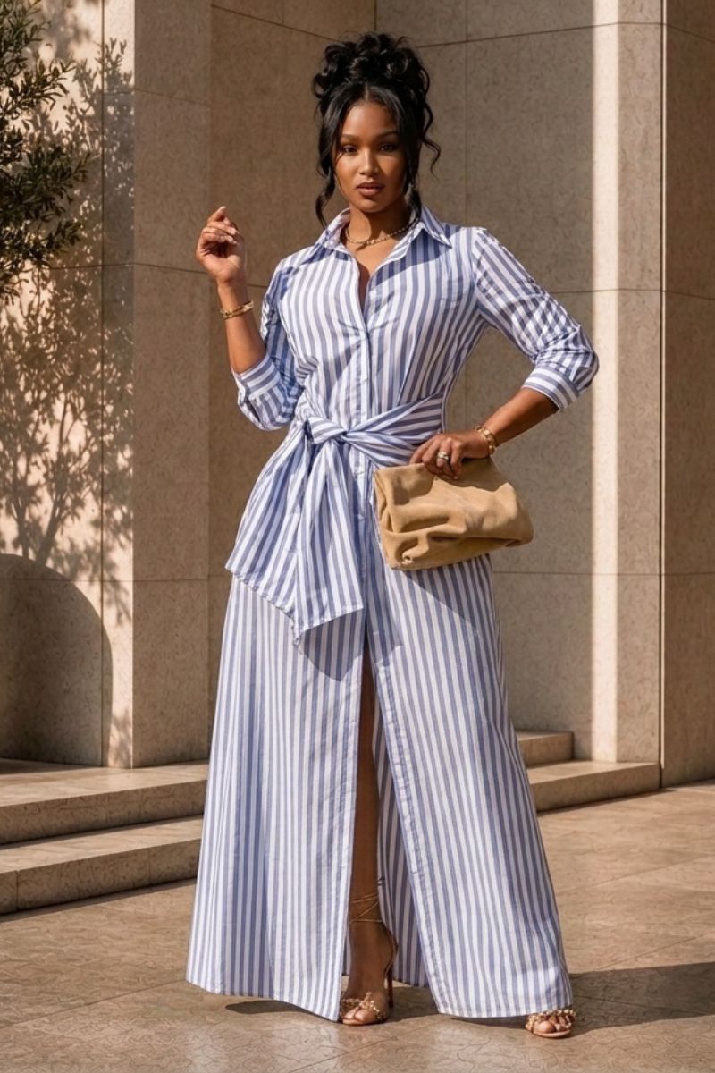 The Ellison Stripe Shirt Dress
