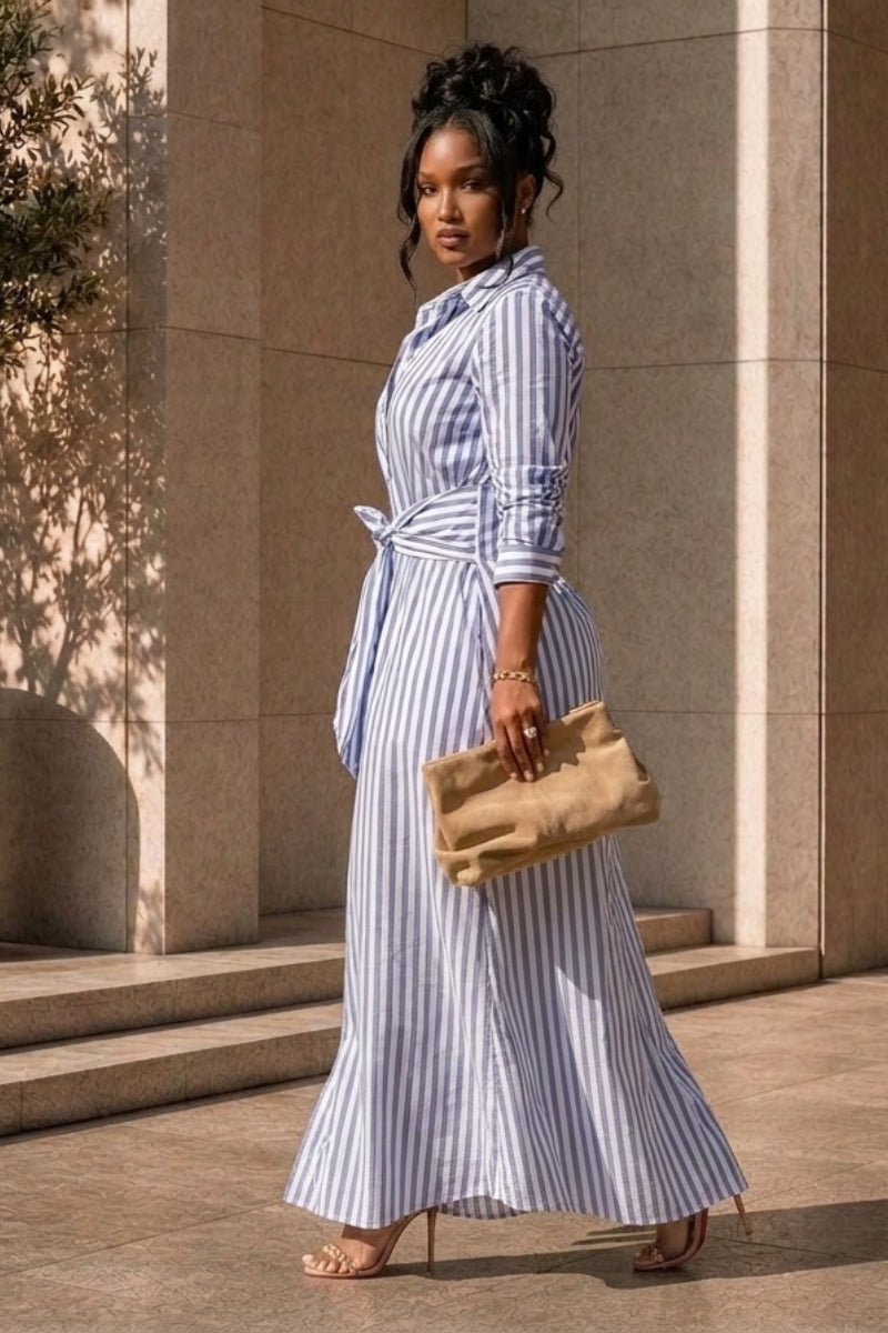The Ellison Stripe Shirt Dress