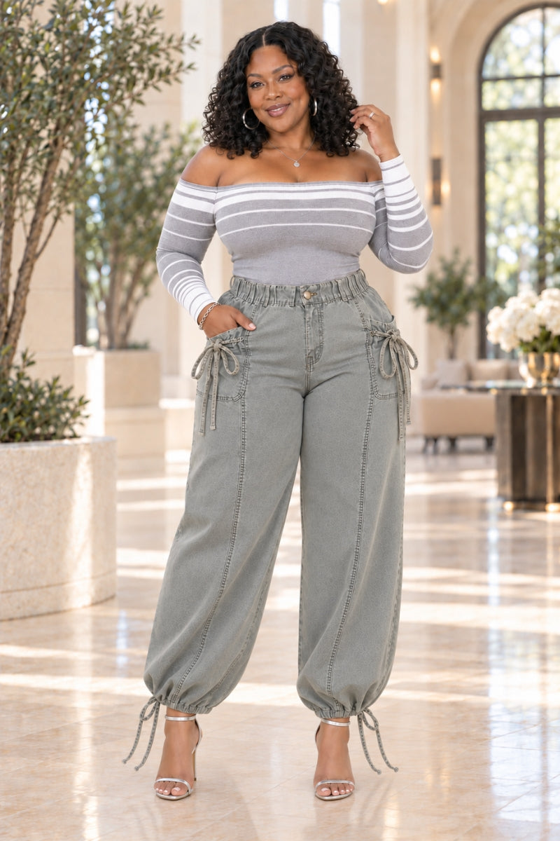 Erin Drawsting Denim Pants