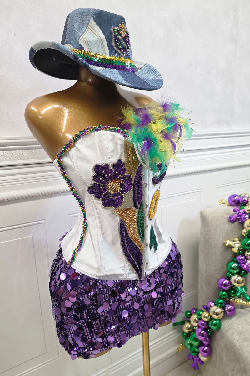 Mardi Gras Corset # 51 (White)