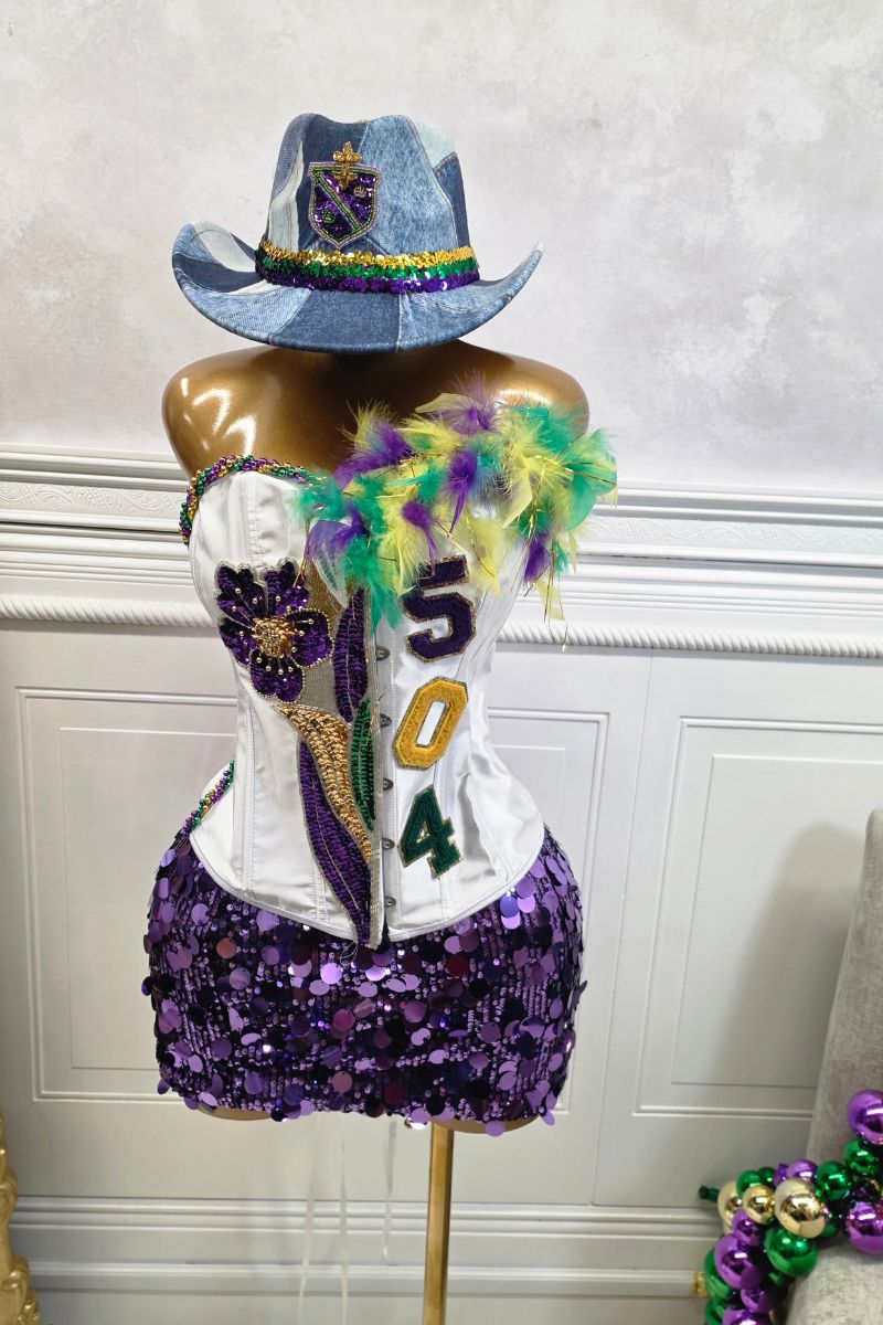 Mardi Gras Corset # 51 (White)