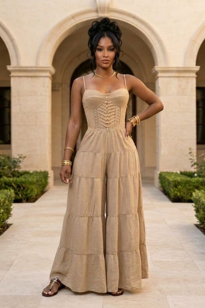 The Sculpted Sands Corset Jumpsuit