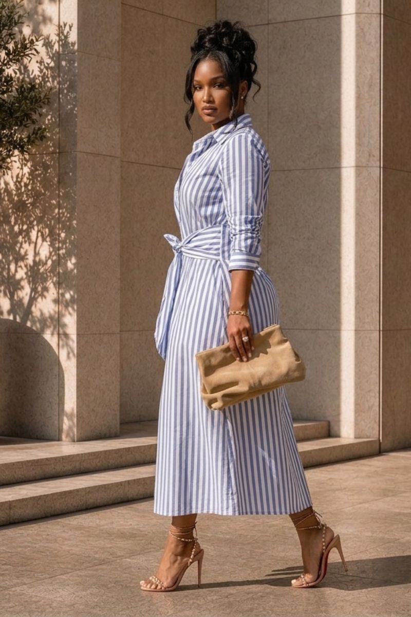 The Ellison Stripe Shirt Dress