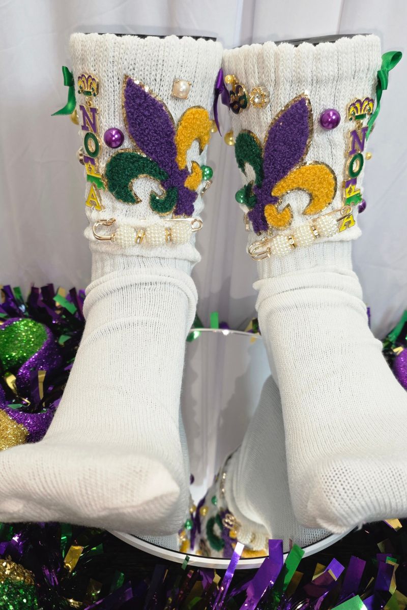 Mardi Gras Junk Socks
